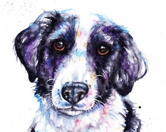 Hand painted watercolour pet portrait