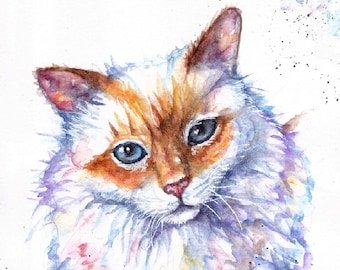 Pet portrait cutom order, hand created art - not digital. Gift.