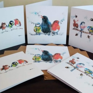 Pack de 9 cartes Notelet, cartes vierges Bird Art,