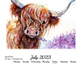 Highland Cow 2023 Calendar
