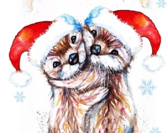 Wildlife animal christmas cards.