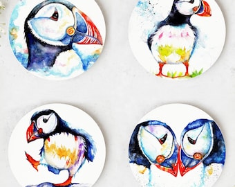 Puffin Art Drinks Coasters
