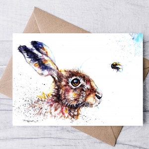 Hare watercolor Print image 9