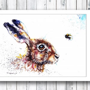 Hare watercolor Print image 3