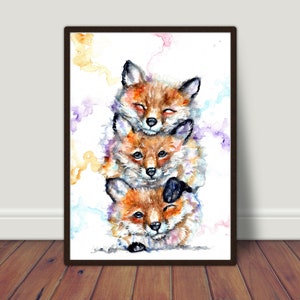 Aquarelle de renard Impression artistique
