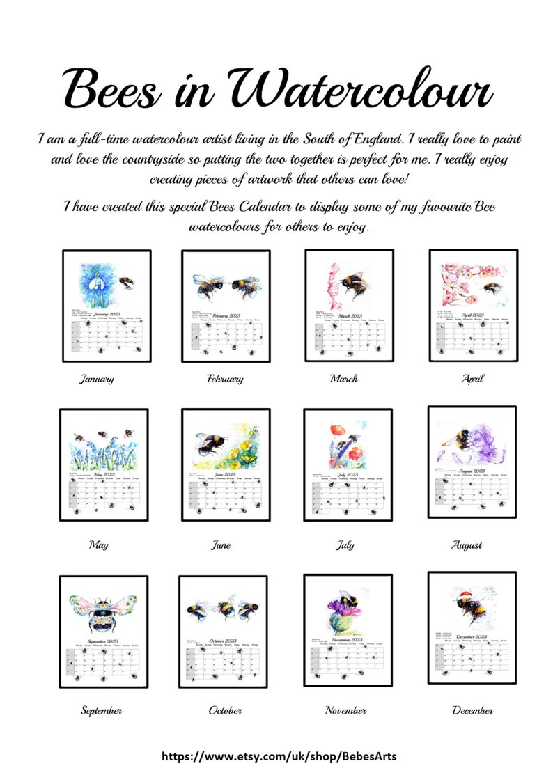 Bees 2023 Large Family Planner Calendar Etsy