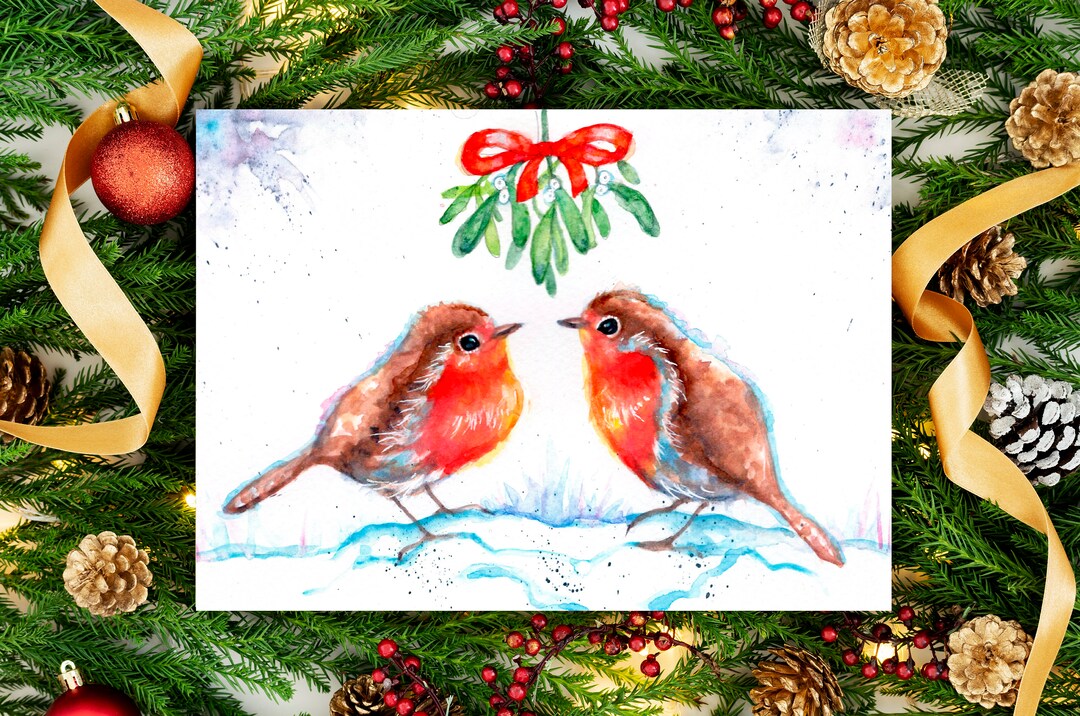 Robins Christmas Card Robins Greeting Xmas Card. Etsy