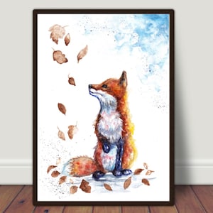 Fox watercolour Art Print