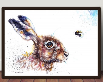 Hare watercolor Print