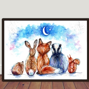 Arte della parete degli animali del bosco