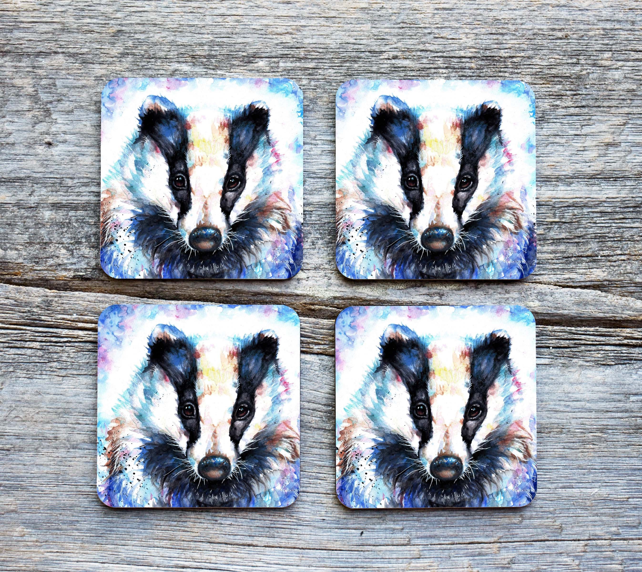 Set 4 Sottobicchieri Farfalla – Motivo Animali Selvatici – Sughero E Finitura Lucida – Idea Regalo #16757