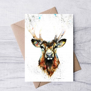 Ciervo Acuarela Lámina artística ArtCard