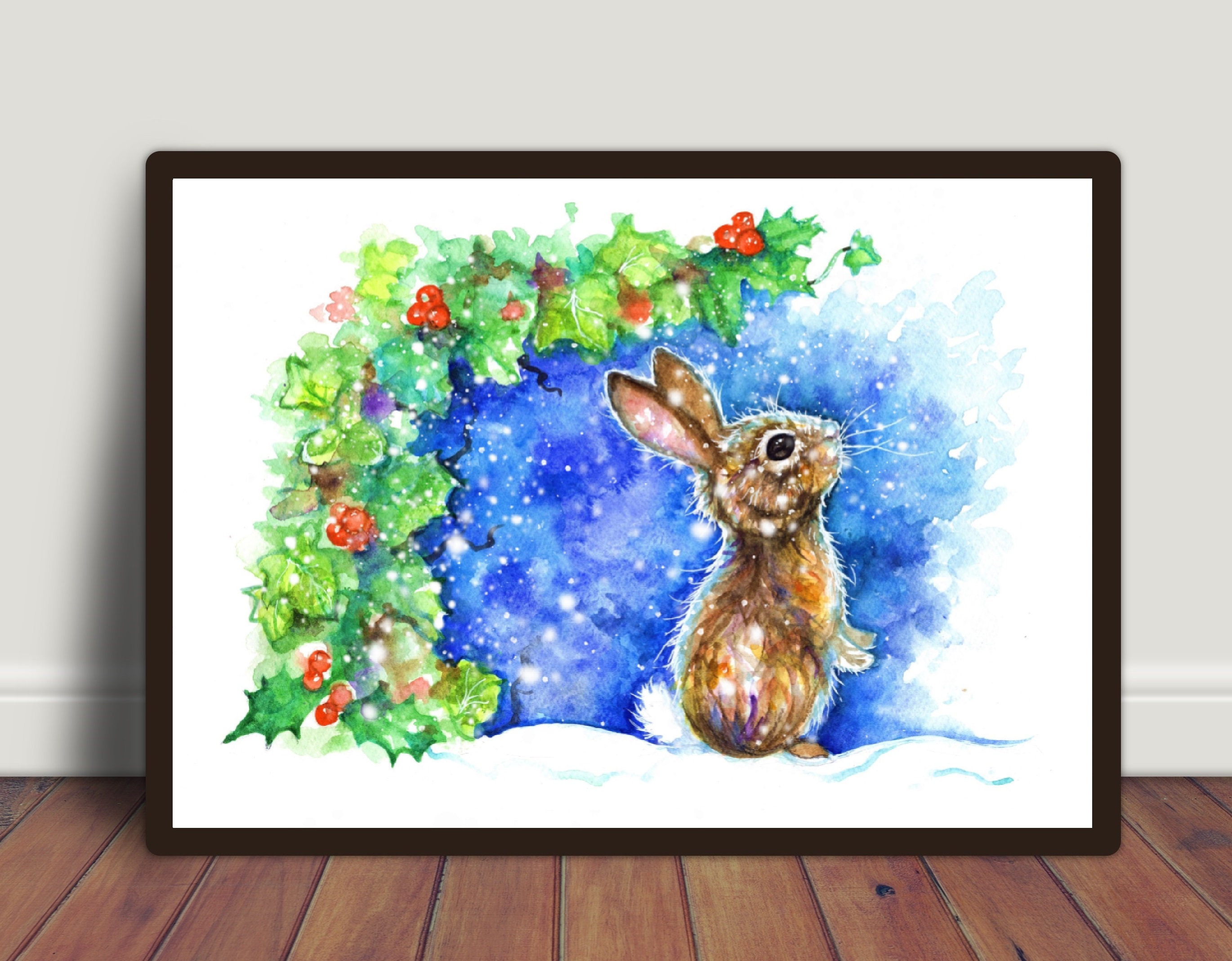 Winter Rabbit RabbitOriginal watercolour Etsy