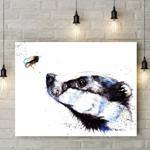 Badger Watercolour Art Canvas