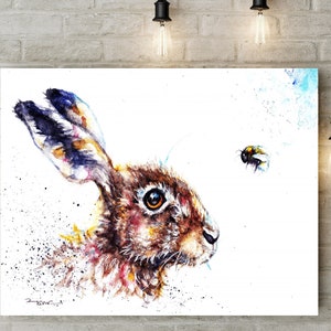 Hare watercolor Print image 4