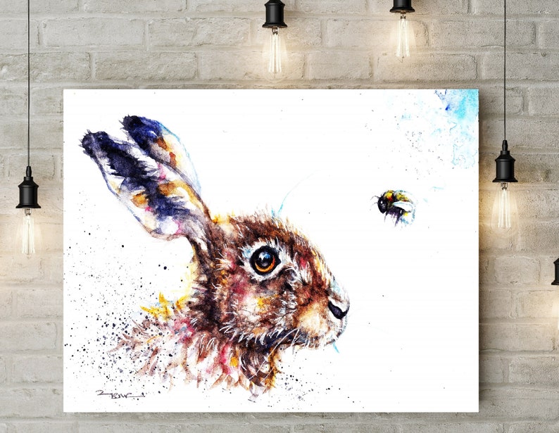 Hare watercolor Print image 4