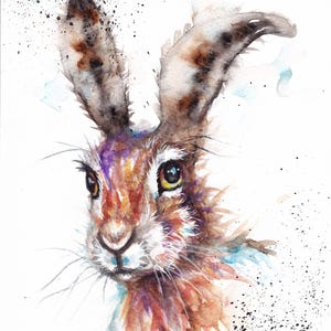 Hare watercolor Print, Hare Wall Art, Hare Gifts, Hare artwork