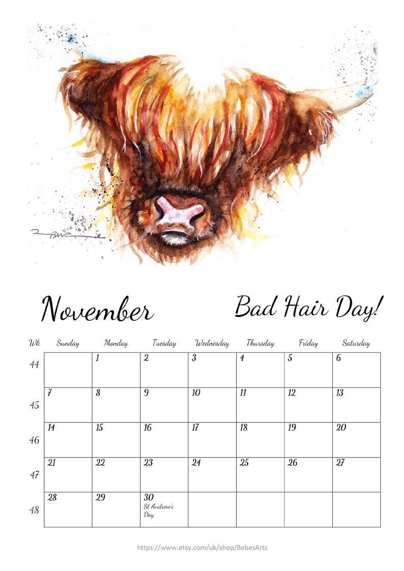 2021-wall-calendar-highland-cows-watercolour-2021-etsy