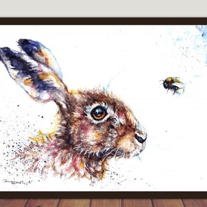 Hare watercolor Print image 10