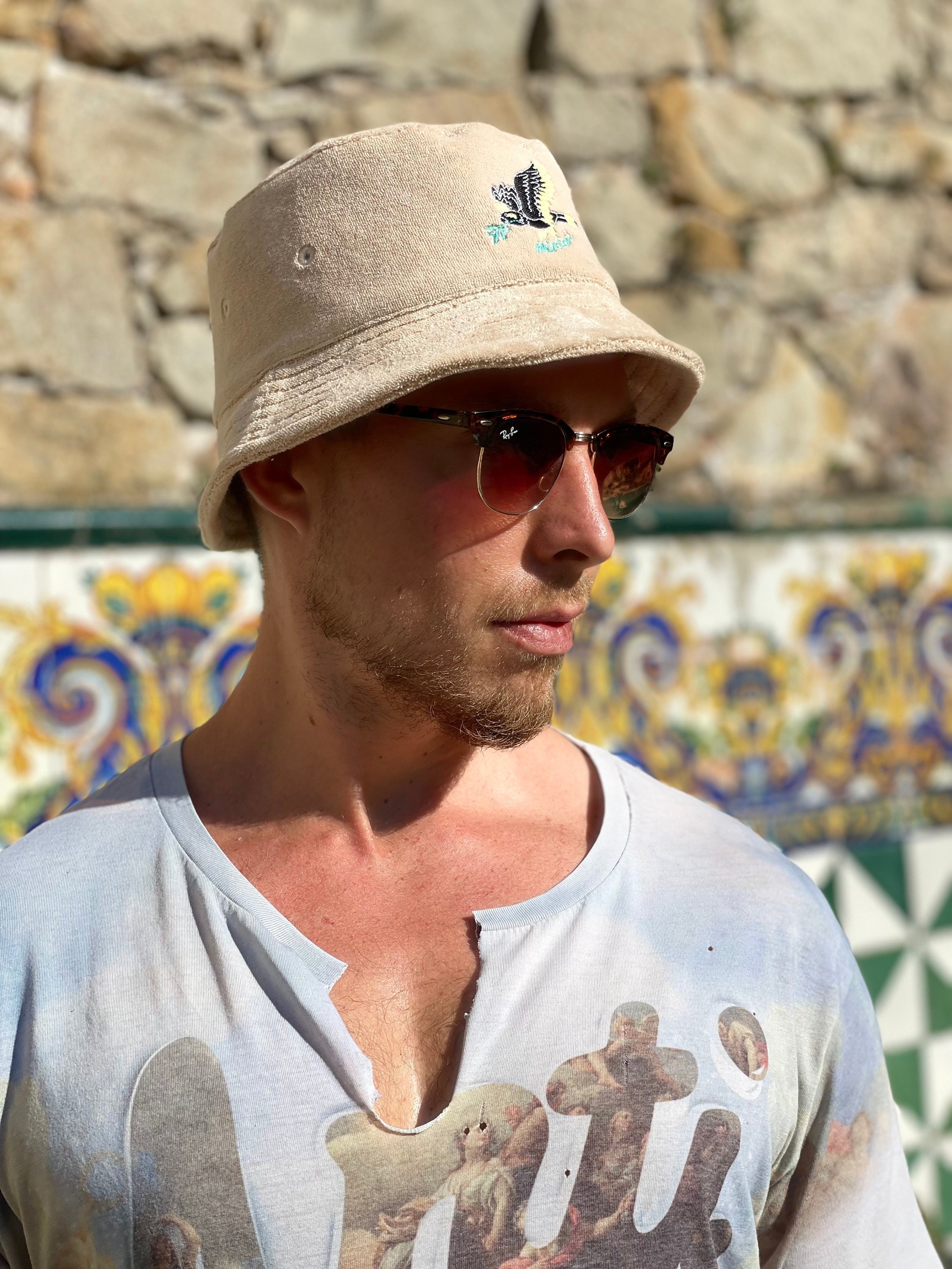 帽子 PATAU logo-embroidered bucket hat JBZ Custom Embroidered Logo & Text Wide Brim Boonie Hat, Men