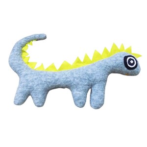 Dinosoaur, Yellow Grey Dinosaur, Dinosaur Softie, Plush Dinosaur, Dinosuar Plushie, Dragon, Dragon Soft Toy, Plush Dragon image 2