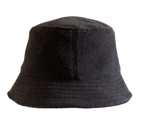 Unisex Bucket Hat, Embroidered Bucket Hat, Black Bucket Hat, Terry