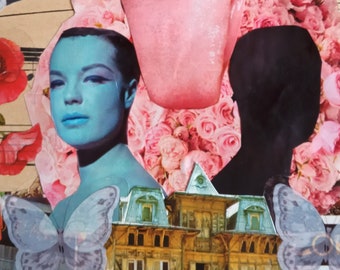 Collage with Romy Shneider poetic but not sad