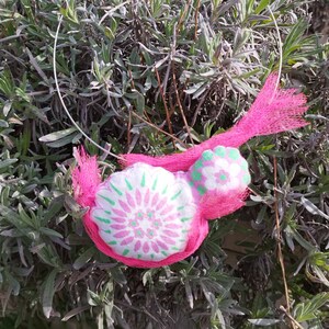 Vintage fabric flower necklace