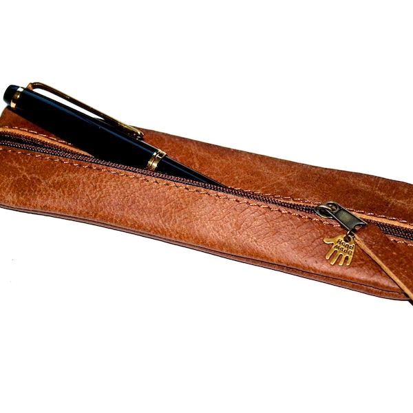 Buffalo leather pencil case "VINTAGE LOOK" elegant
