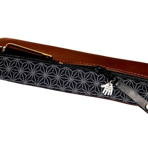 Elegant pencil case LEATHER & FABRIC Japanese