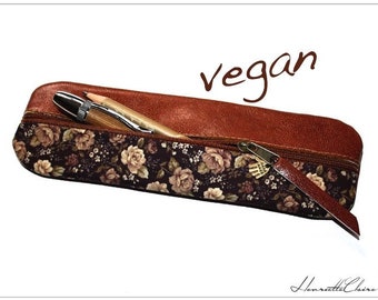 VEGAN! Elegant pencil case ROSEN FAKELEDER & fabric