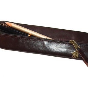 PEN POUCH voor 2 fijne schrijven instrumenten potlood gevallen leder