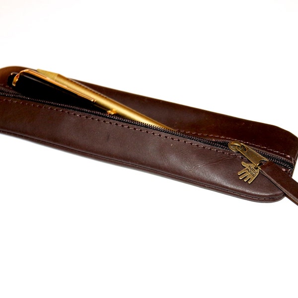 Small LEATHER PENCIL CASE for life
