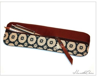 Pencil case  leather  & fabricUNIQUE