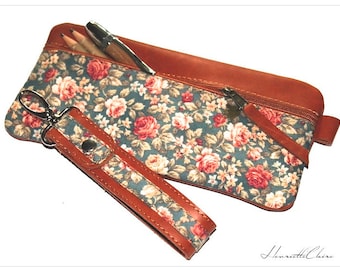 Elegant pencil case ROSEN LEATHER & fabric