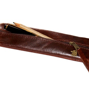 Pencil case Uni pencil case leather also for MEN Pencil case leather for men small fountain pen