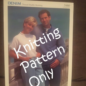 New Sirdar 5480 Denim Tweed Double Knitting Mens Womens Pullover Sweater Pattern