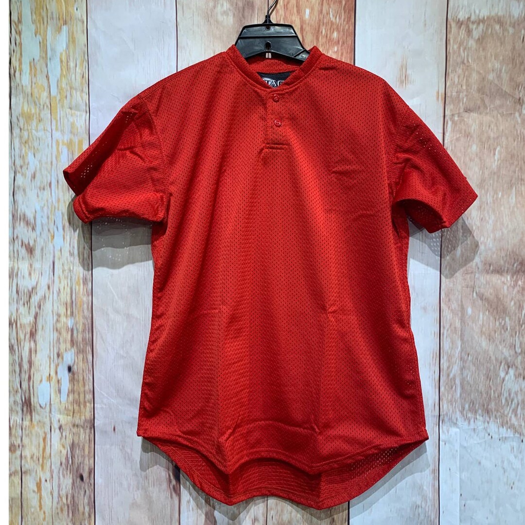 New Tag Team Uniform Youth XL 1/4 Button Baseball Mesh Short Sleeve