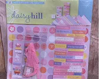 NEW Daisy Hill Patty Cake Baby Girl Scrap Kit Crafting Paper Vellum Ribbon