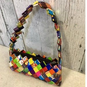 VTG Mexican Candy Wrapper Purse Handbag Handmade Recycled