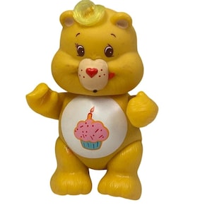 Vintage 1983 Plastic Poseable Happy Birthday Care Bear 3.5&quot; Collectible Figurine