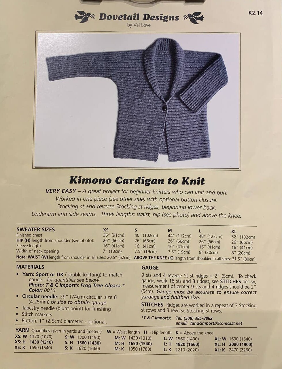 New Val Love for Dovetail Designs K2.14 Kimono Cardigan to Knit Knitting  Pattern - Etsy, image size:979x1280