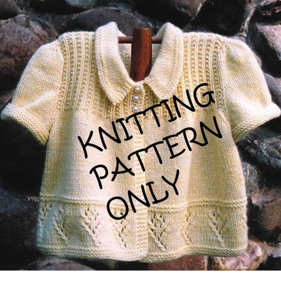 NWT Annie Dempsey Oat Couture Crocus Cardigan for Babies BB203 Knitting  Pattern 