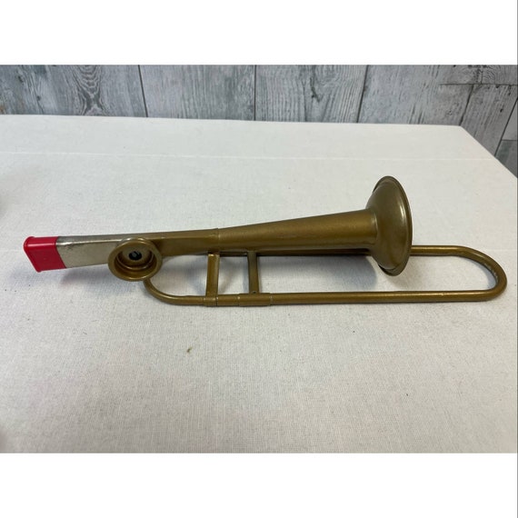 Set of Vintage Metal Plastic Trombone Trumpet Musical Instrument