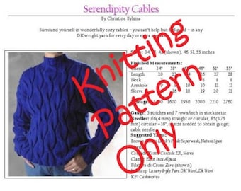 New Christine Bylsma Design Serendipity Cables Pullover Sweater Knitting Pattern