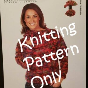 New Plymouth Yarn S379 Handpaint Wool Wide Rib Pullover Sweater Knitting Pattern