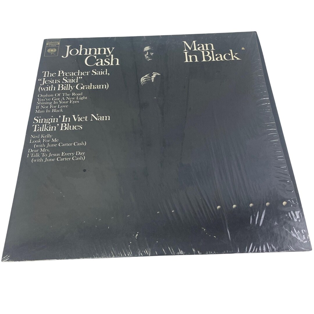 Vintage 1971 Johnny Cash Man in Black Columbia Stereo Vinyl LP Record ...