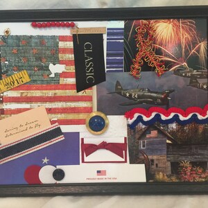 Veteran inspired patriotic Independence Day Memorial Day Freedom USA mixed media collage