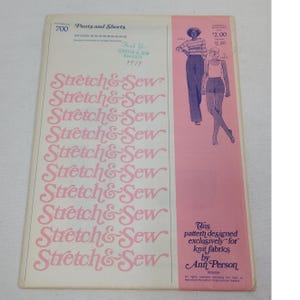 Vintage 1978 Stretch and Sew 700 Pants and Shorts Knit Fabric Uncut Sewing Pattern