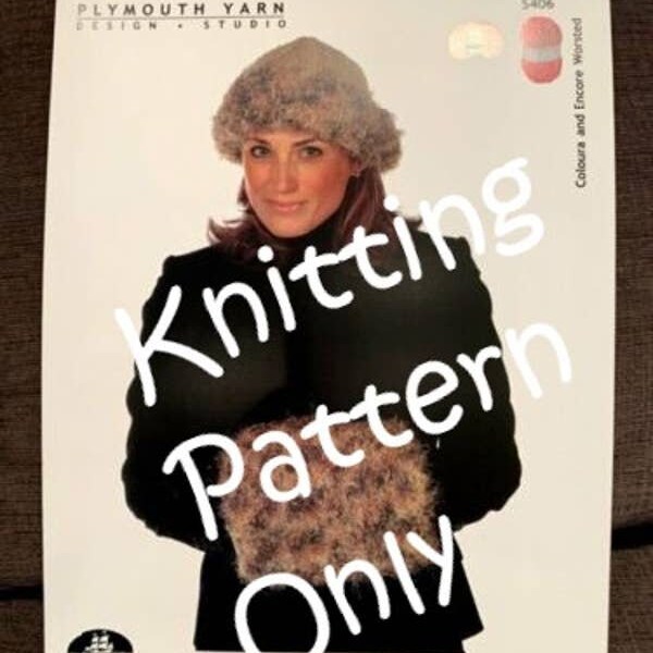 New Plymouth Yarn Company S406 Coloura Encore Ladies Hat Muff Knitting Pattern